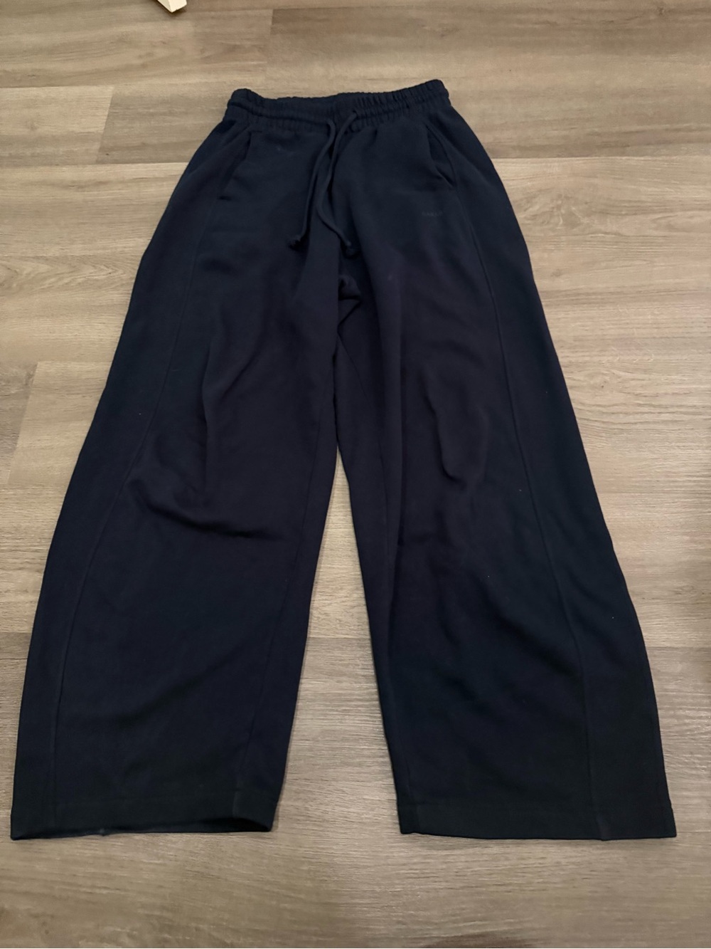 Garage Black Wide-Leg Drawstring Pants